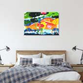 Goudvissen vijver canvas afdruk (Insitu (Slaapkamer))