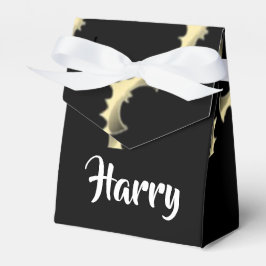 Goudvlekken op zwart bedankdoosjes