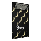 Goudvlekken op zwart mini klembord (Schuin)