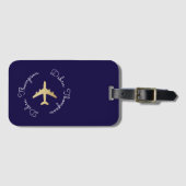 goudvliegtuig bagagelabel (Voorkant (horizontaal))