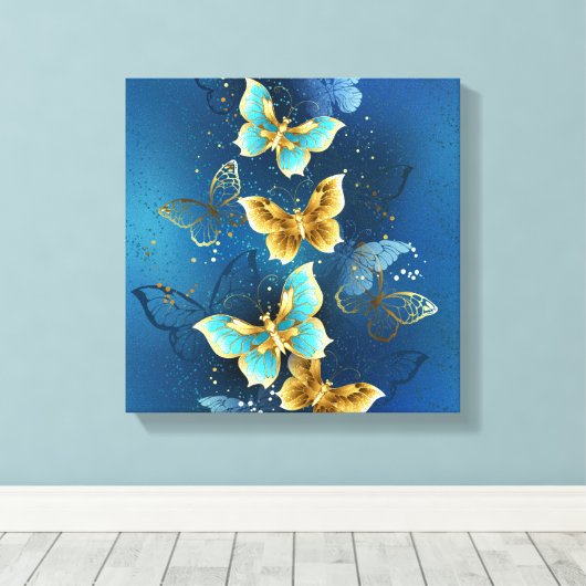 Goudvlinder Canvas Afdruk (Insitu (Houten vloer))