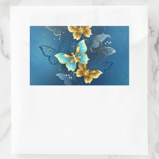 Goudvlinder Rechthoekige Sticker (Tas)