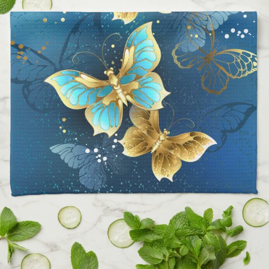 Goudvlinder Theedoek (Gevouwen)