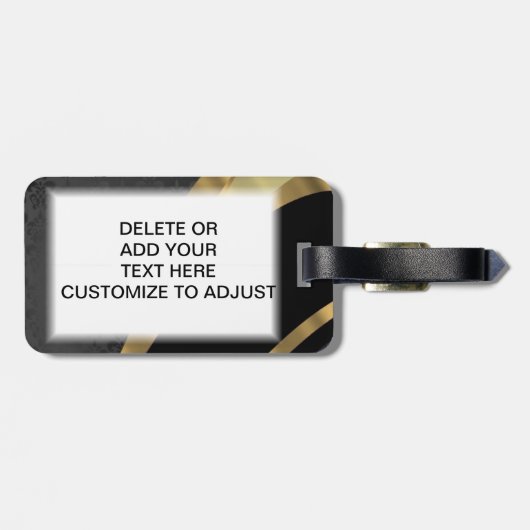 Goudvlooien in zwart bagagelabel (Achterkant horizontaal)