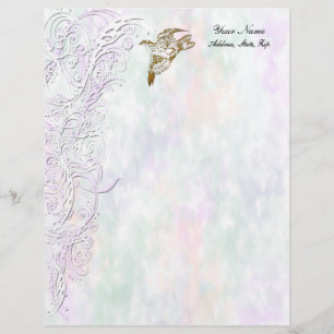 Goudvogel en zwammen briefhoofd sjabloon