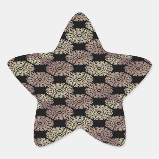 Goudvogel op zwart ster sticker (Voorkant)