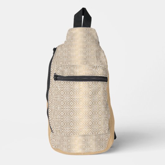 goudvormig patroon sling bag (Voorkant)