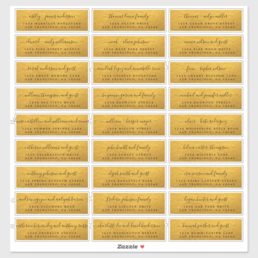  goudweddenschappen Adresetiketten Sticker (Vel)