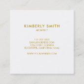 Goudwitte steengroeven, edelsteen professioneel vierkante visitekaartje (Achterkant)