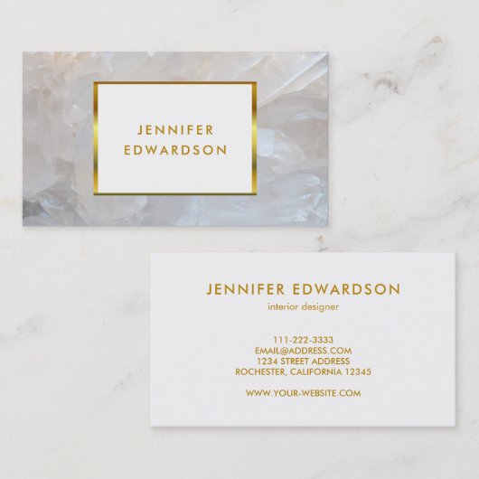 Goudwitte steengroeven, edelsteen professioneel visitekaartje (Voorkant / Achterkant)