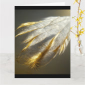 Goudwitte veren kaart (Gele Bloem)