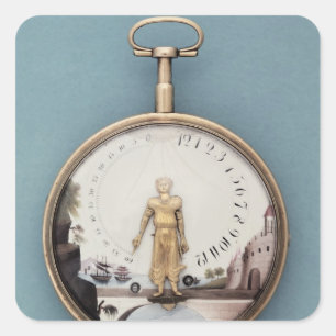 Goudzakhorloge met bras-en-l-air vierkante sticker