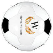 Goudzege laurel met monogram voetbal (Gedraaid)
