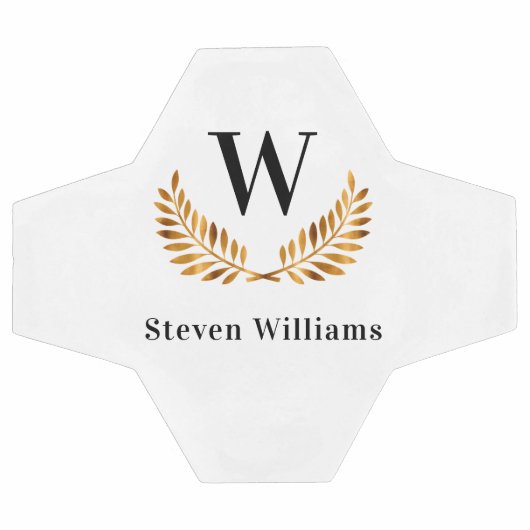 Goudzege laurel met monogram voetbal (Enkel)