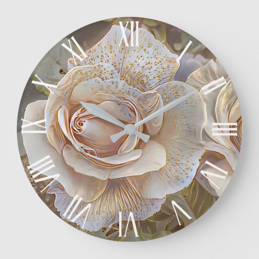 Goudzijde prachtige unieke Rozen Grote Klok (Voorkant)