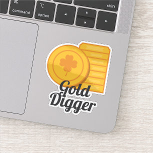 Goudzoeker St. Patrick's Day Gouden Munten Sticker