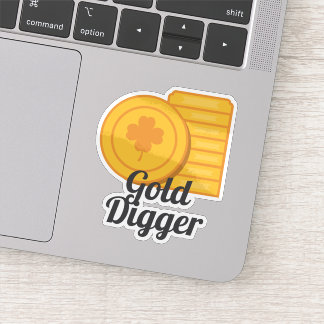 Goudzoeker St. Patrick's Day Gouden Munten Sticker
