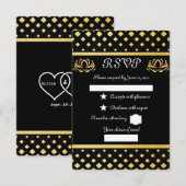 Goudzwart RSVP Kaartje (Voorkant / Achterkant)