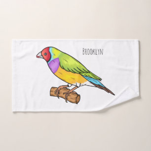 Gouldian finch bird cartoon illustration 