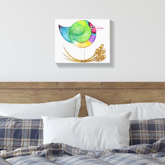 Gouldian Finch canvas (Insitu (Slaapkamer))