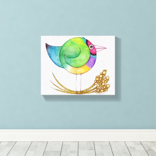 Gouldian Finch canvas (Insitu (Houten vloer))