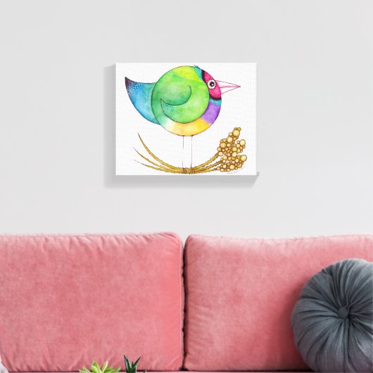 Gouldian Finch canvas (Insitu (Woonkamer))