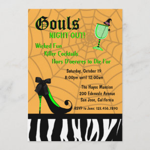 Gouls Night Out Invite [Oranje] Kaart