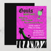 Gouls Night Out nodigt [Roze] uit Kaart (Voorkant / Achterkant)