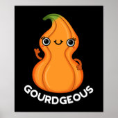 Gourd of Funny Gourd Veggie Pun Dark BG Poster (Voorkant)