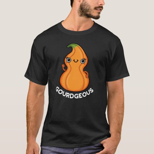 Gourd of Funny Gourd Veggie Pun Dark BG T-shirt (Voorkant)