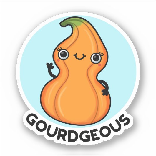 Gourd-schandaal Funny Gourd Veggie Pun Sticker (Voorkant)