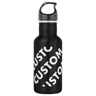 Gourde en acier inoxydable noir personnalisée 18oz
