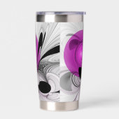 Gourde Isotherme Abstract Black Gray With Magenta Fractal Art (Gauche)