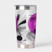 Gourde Isotherme Abstract Black Gray With Magenta Fractal Art (Gauche)