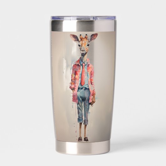 Gourde Isotherme Abstraite Funky Homme Giraffe (Extérieur)