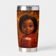 African-American Girl Christmas Tumbler