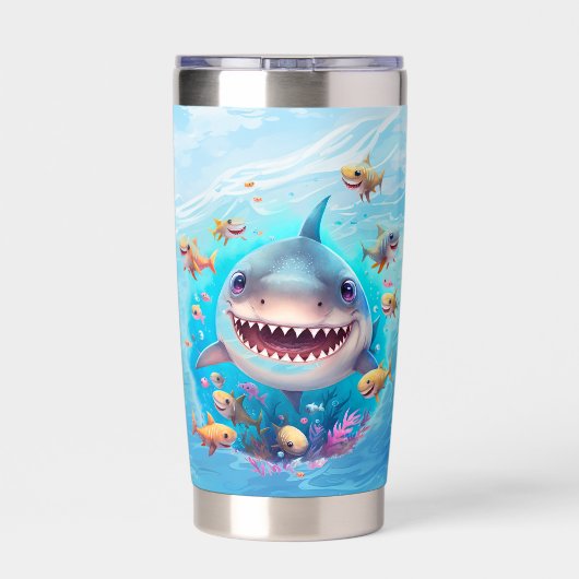 Gourde Isotherme Amateurs de requins cool ajouter un nom (Couvercle)