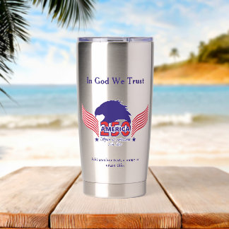 Gourde Isotherme Amérique 250e-Esprit de liberté-Texte modifiable