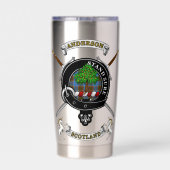 Gourde Isotherme Anderson Clan Badge Tartan & Swords (Couvercle)