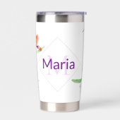 Gourde Isotherme Aquarelle violette Iris personnalisée Café Mug (Gauche)