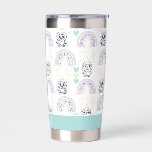 Gourde Isotherme Arc En Ciel Boho Avec Coeurs Pastel Cute Yeti