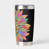 Gourde Isotherme Arc en ciel et empreinte de léopard personnalisé (Extérieur)