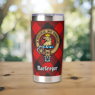 Gourde Isotherme Armoiries du Clan Gregor sur tartan Rob Roy