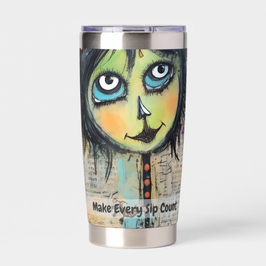 Gourde Isotherme Art collage lady 5 (Extérieur)