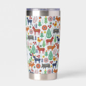 Gourde Isotherme Art populaire scandinave Monogramme Motif Boho Mod (Couvercle)