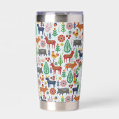 Gourde Isotherme Art populaire scandinave Monogramme Motif Boho Mod (Extérieur)