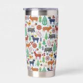 Gourde Isotherme Art populaire scandinave Monogramme Motif Boho Mod (Gauche)