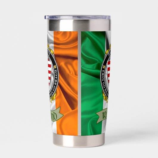 Gourde Isotherme Barrett Irish Shield & Flag Personnalisé (Gauche)