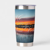 Gourde Isotherme Beau travail coucher de soleil sur l'étang (Gauche)