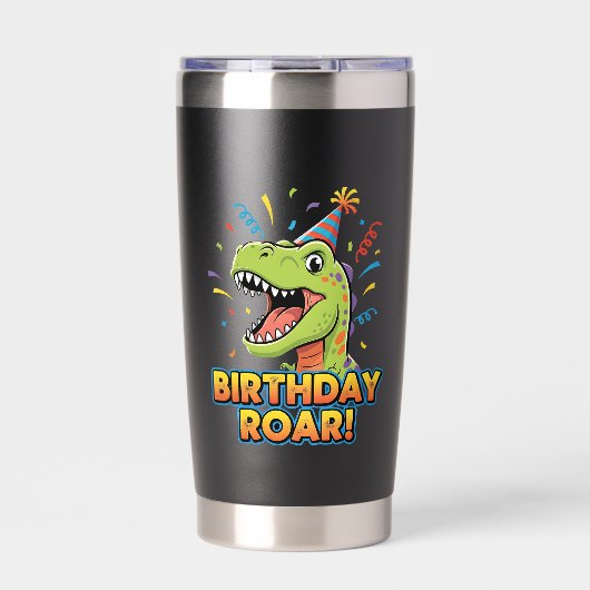 Gourde Isotherme Birthday Roar Cute Dinosaur Birthday Party Design (Extérieur)